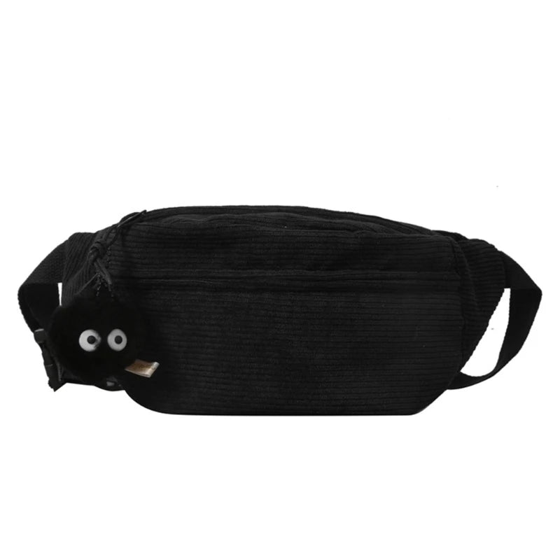 Sac banane velours noir pour femme