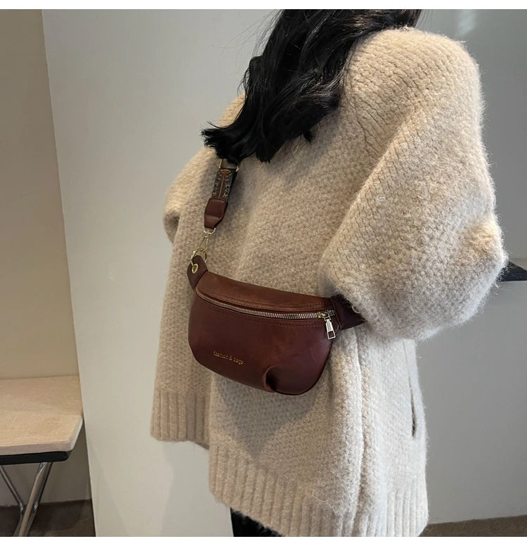 Sac banane en cuir artificiel femme