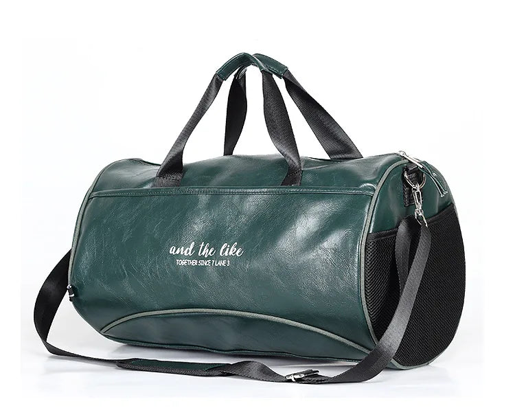 Sac polochon étanche en cuir Noir A-Noir B-Vert A-Noir Jaune-Vert B-ShopGET® 