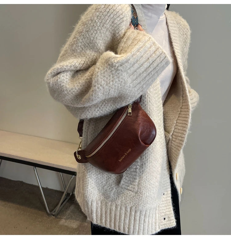 Sac banane en cuir artificiel femme