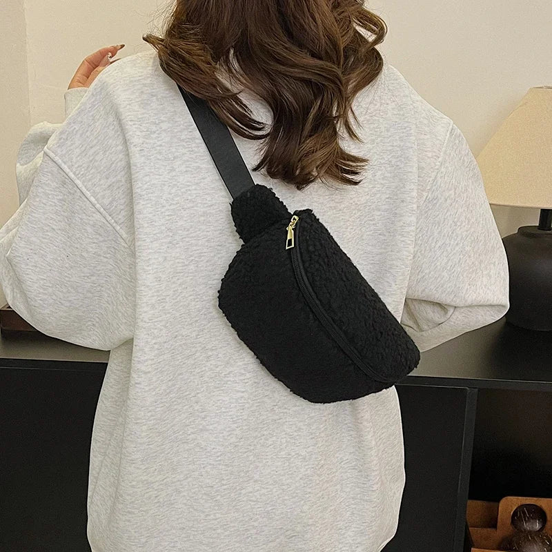 Sac banane velours moumoute de luxe