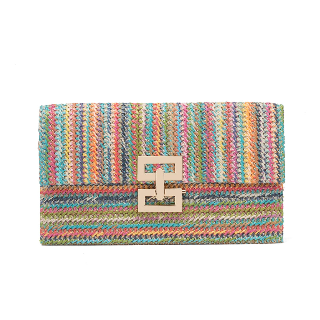 Pochette en tissu bohème Sac à chaine-Multicolore-Apricot-ShopGET® 