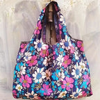 Sac de courses waterproof Noir-Floral pourpre-Orange floral-ShopGET® 