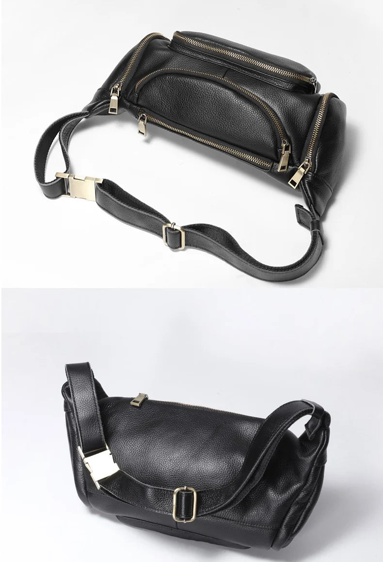 Sac banane homme militaire en cuir de qualité