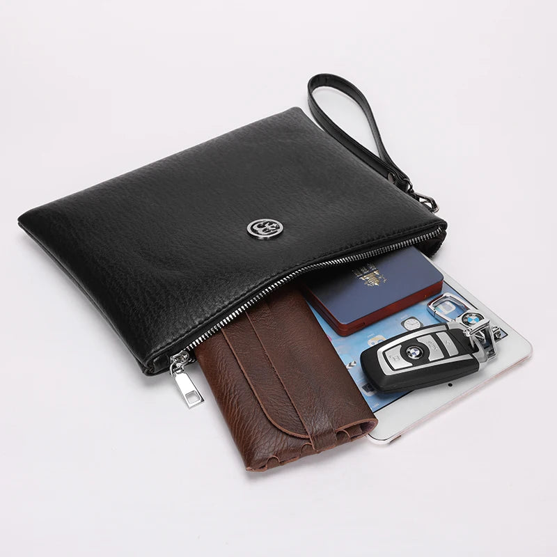 Pochette homme d'affaire moderne Marron A / 25cm x 19cm x 2cm-Noir / 25cm x 19cm x 2cm-Marron B / 25cm x 19cm x 2cm-ShopGET® 