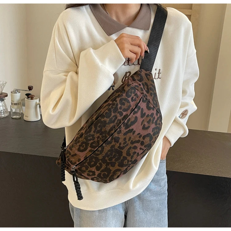 Sac banane bandoulière léopard