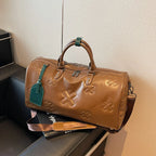 Sac weekend femme chocolat en PU cuir Marron-Beige-Noir-ShopGET® 