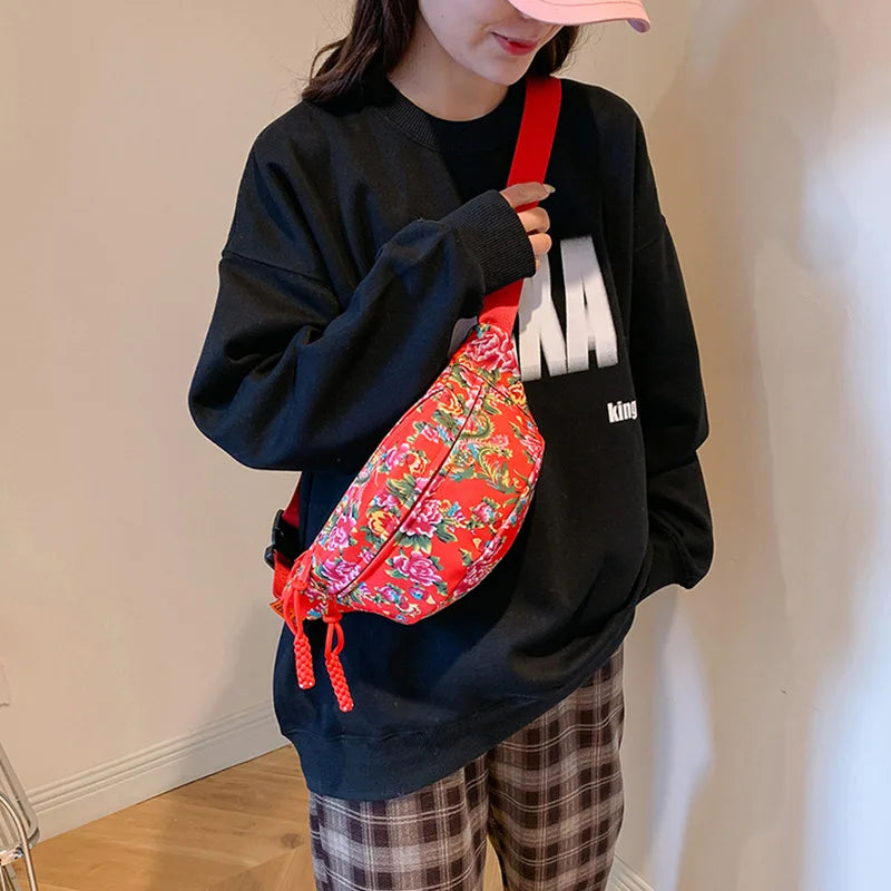 Sac banane voyage floral pour femme - ShopGET®