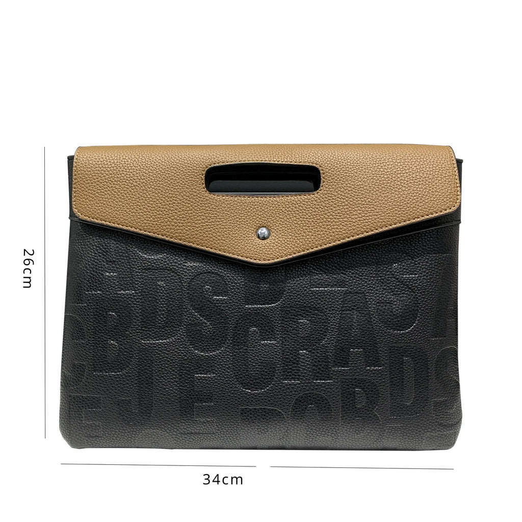 Grande pochette femme à bandoulière Marron-Noir-ShopGET® 