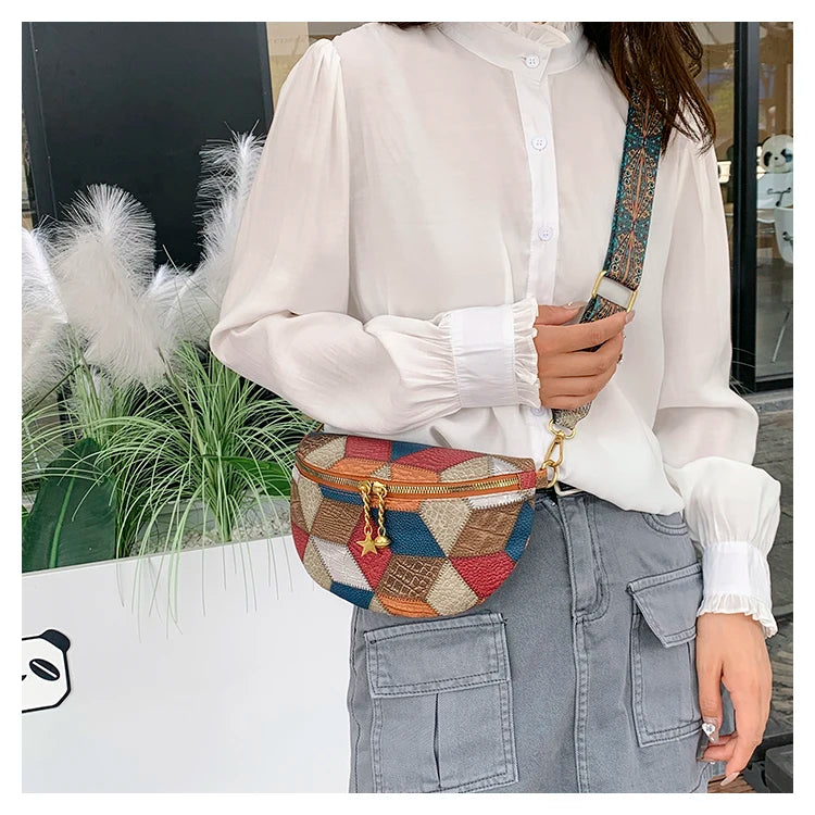 Grand sac banane en cuir femme