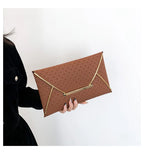 Pochette femme de luxe pas cher en cuir Noir / 28.5 x 10 x 17.5cm-Blanc / 28.5 x 10 x 17.5cm-off Blanc / 28.5 x 10 x 17.5cm-Marron / 28.5 x 10 x 17.5cm-ShopGET® 