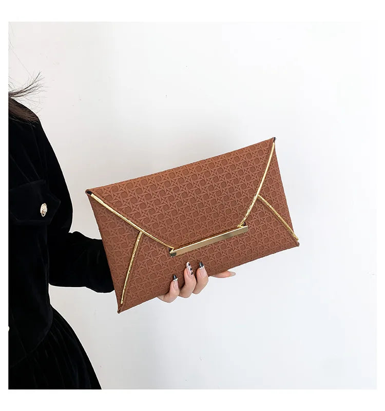 Pochette femme de luxe pas cher en cuir Noir / 28.5 x 10 x 17.5cm-Blanc / 28.5 x 10 x 17.5cm-off Blanc / 28.5 x 10 x 17.5cm-Marron / 28.5 x 10 x 17.5cm-ShopGET® 