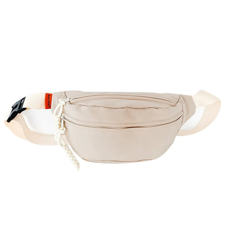 Sac banane blanc en tissu pour homme