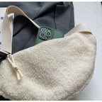 Grand sac banane velours pour femme