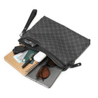 Petite pochette homme  luxe en plaid Noir-ShopGET® 