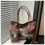 Sac cabas femme vintage Marron / 36x25x12cm-Argenté / 36x25x12cm-Beige / 36x25x12cm-Noir / 36x25x12cm-Multicolore / 36x25x12cm-ShopGET® 