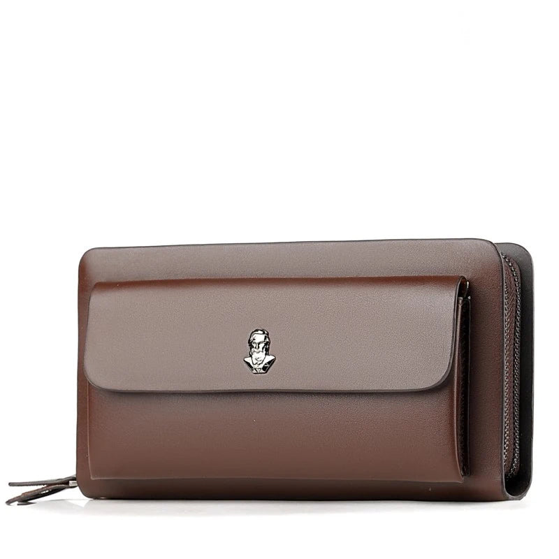 Petite pochette homme en cuir Marron A / 22 x 4 x 12cm-Marron B / 22 x 4 x 12cm-Noir / 22 x 4 x 12cm-ShopGET® 