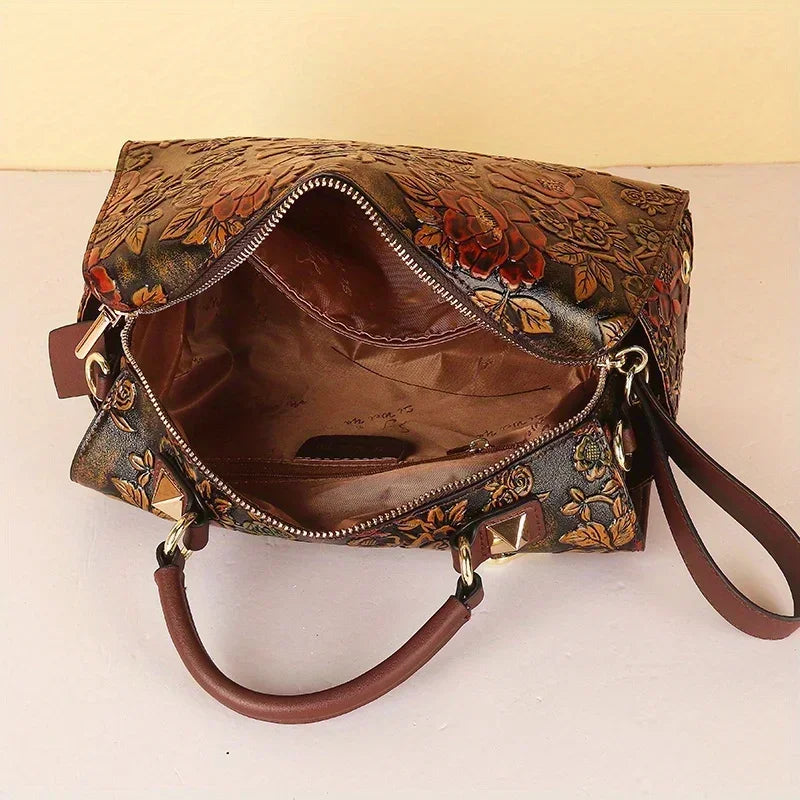 Mini sac cabas en cuir Marron-ShopGET® 