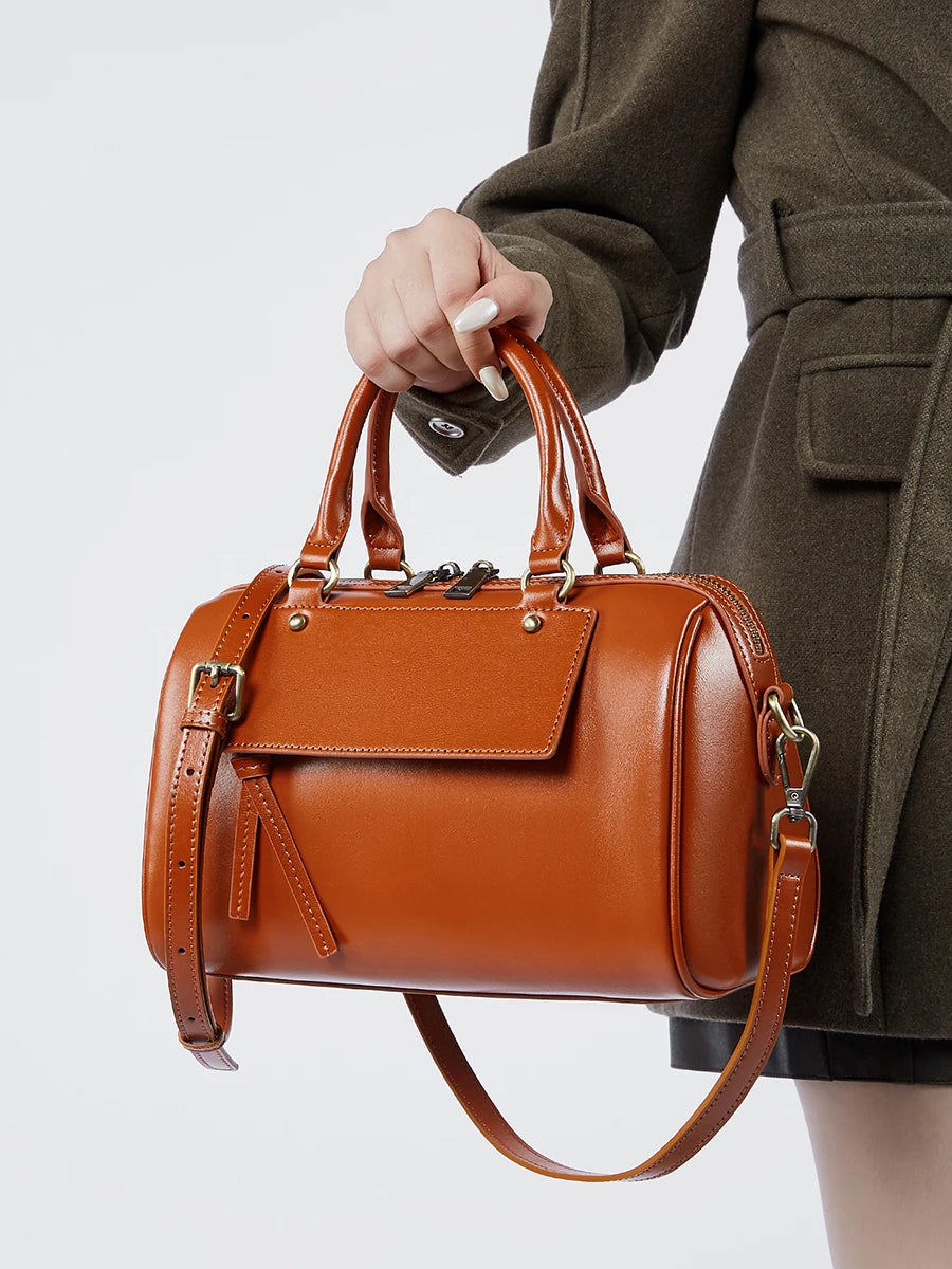 Sac cabas noir Genuine Leather Marron A-Marron B-Marron C-Gris-Noir-ShopGET® 