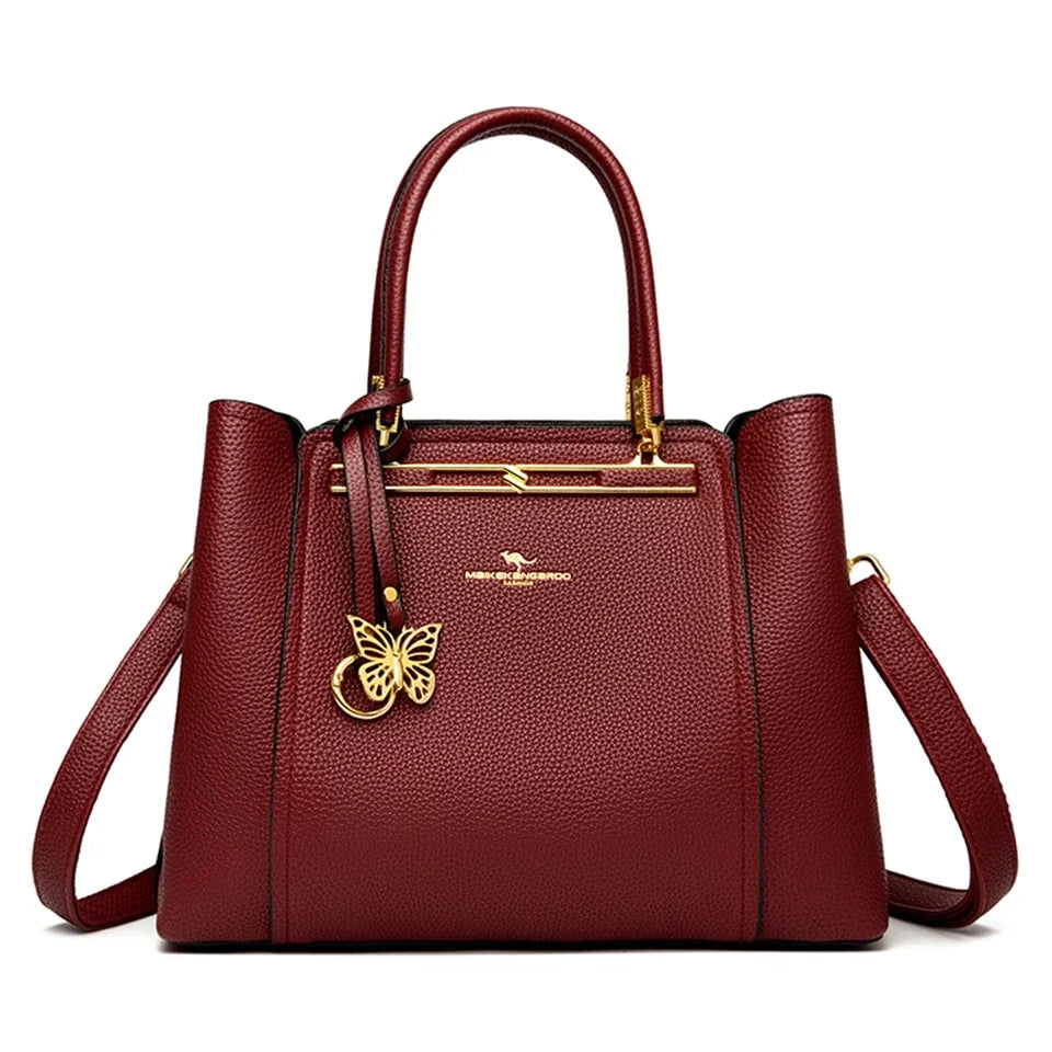 Sac cabas en cuir noir Rouge-Noir-Beige-Kaki-ShopGET® 