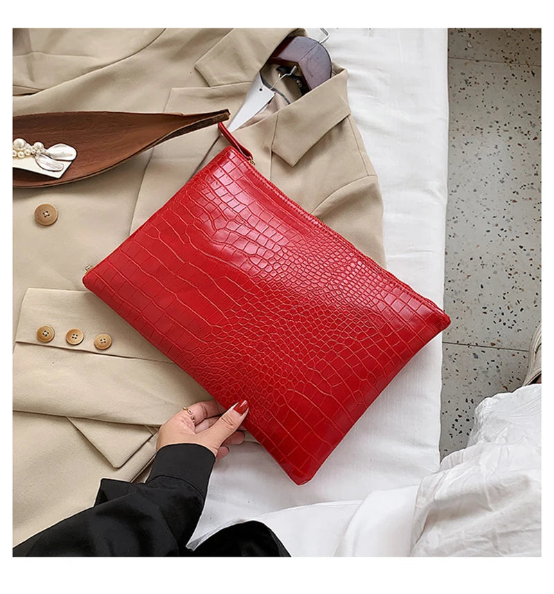 Pochette femme en cuir brillant A / 33x24cm-B / 33x24cm-C / 33x24cm-D / 33x24cm-E / 33x24cm-F / 33x24cm-G / 33x24cm-H / 33x24cm-ShopGET® 