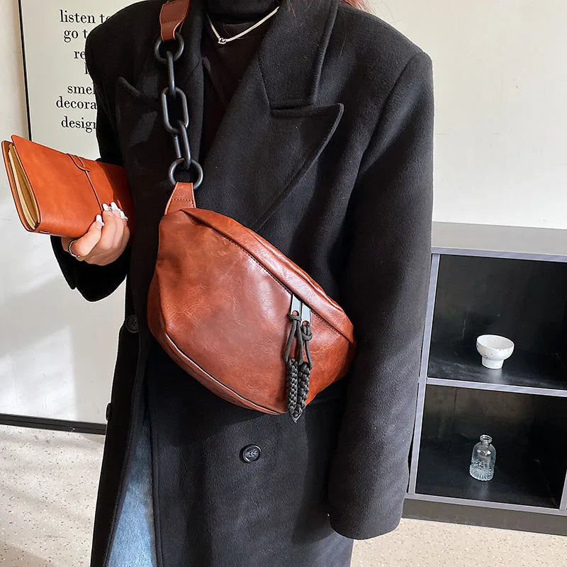 Sac banane en cuir pour épaule et ceinture