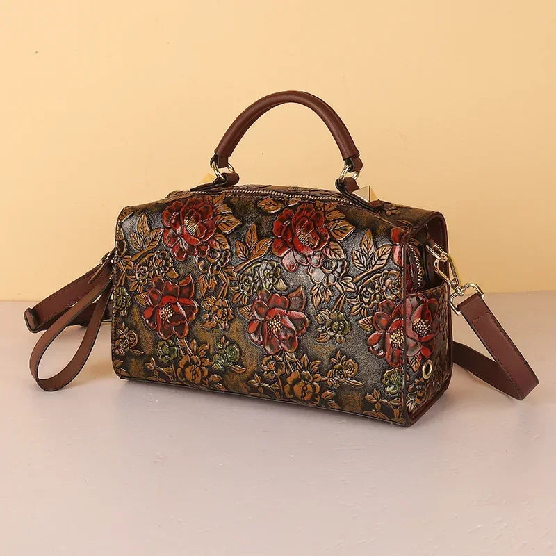 Mini sac cabas en cuir Marron-ShopGET® 