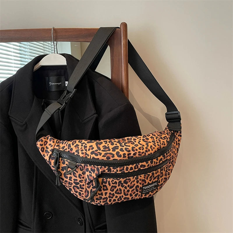 Sac banane léopard anti-vol en toile