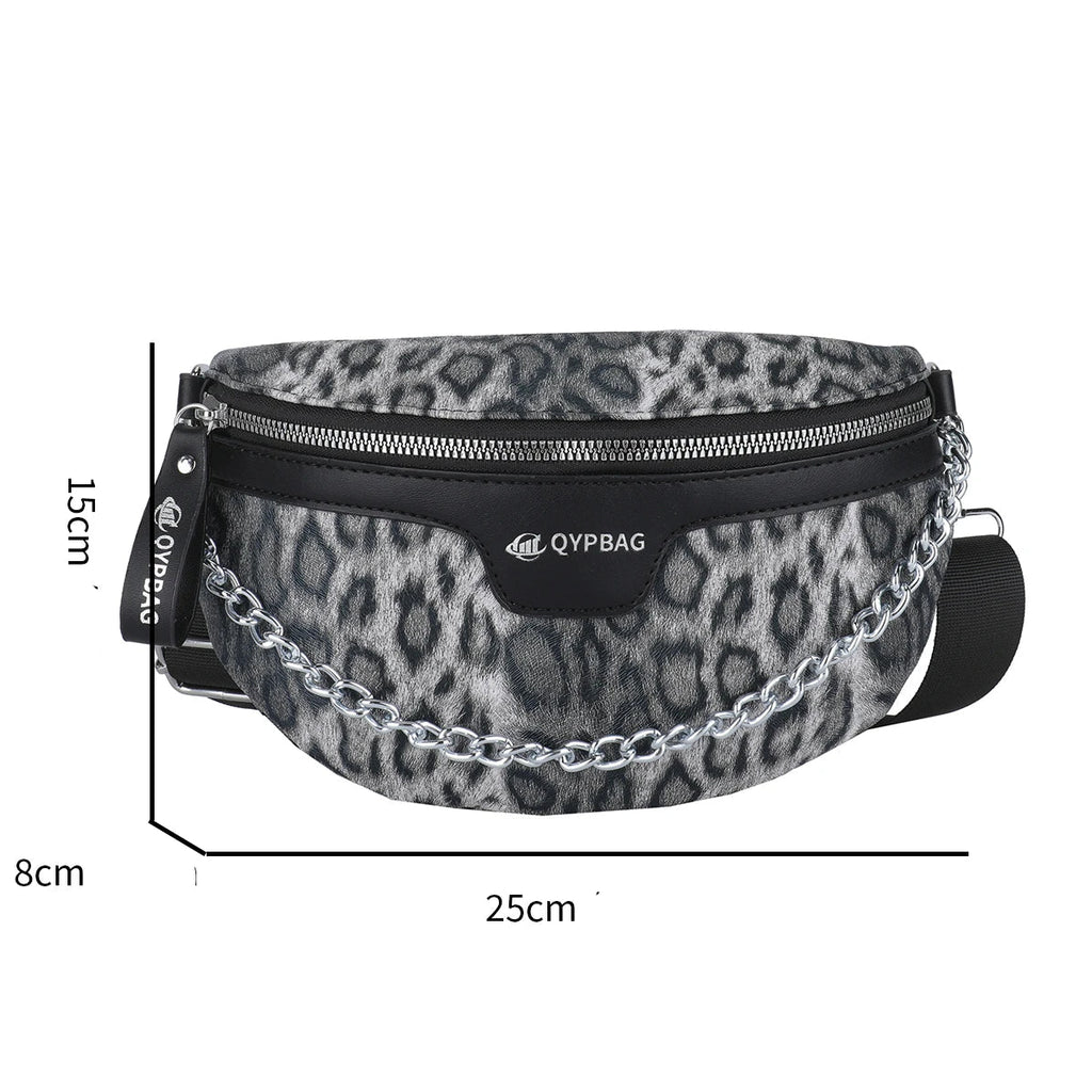 Sac banane léopard voyage à chaine