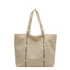 sac cabas tissu femme Noir-Beige-ShopGET® 