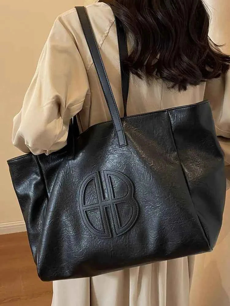 Gros sac cabas femme Marron-Noir-ShopGET® 