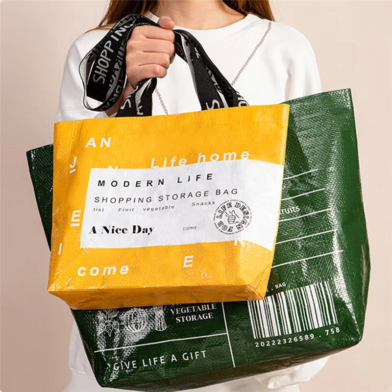 Sac de courses tote bag Blanc Small-Beige Small-Beige Large-Jaune Small-Stripe Large-Vert Large-ShopGET® 