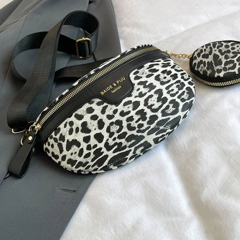 Sac banane léopard demi-lune de haute qualité