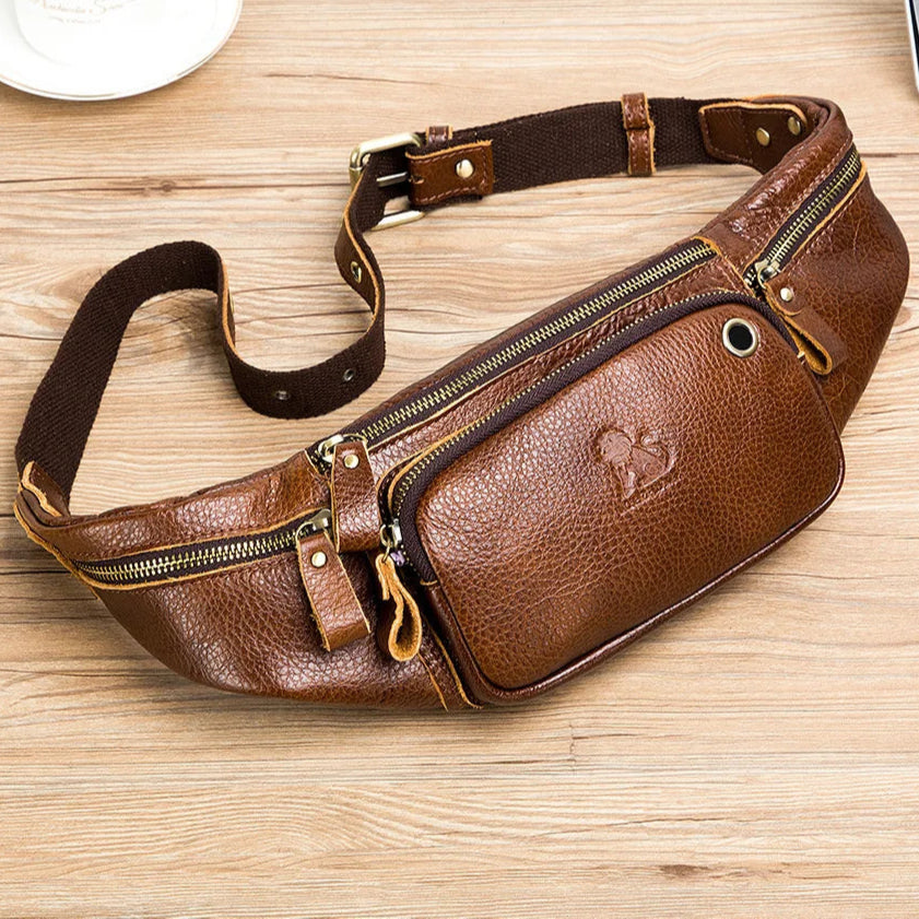 Sac banane en cuir business homme