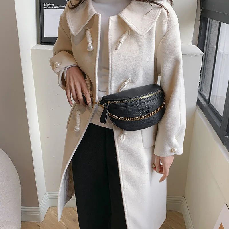 Sac banane femme chic solide avec chaine