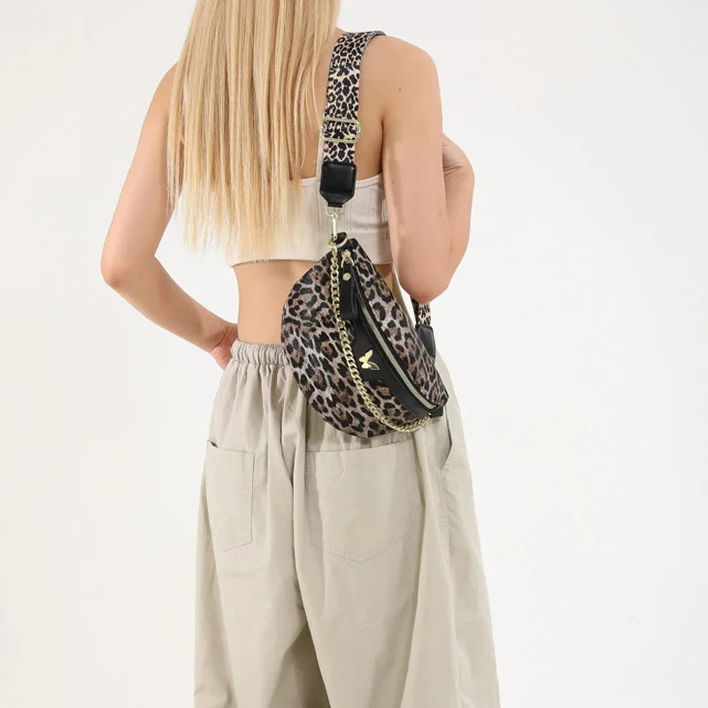 Sac banane léopard avec chaine