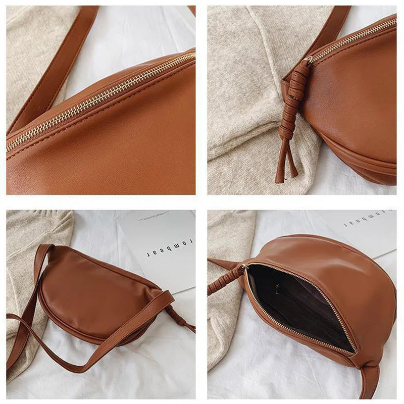 Sac banane en cuir camel