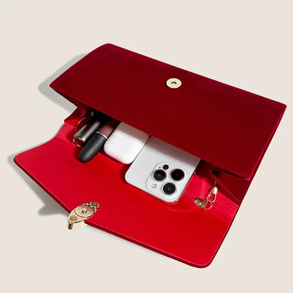 Pochette à rabat  femme Rouge-Bleu-ShopGET® 