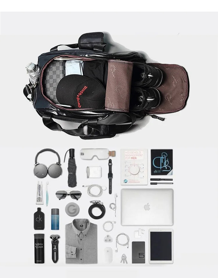 Sac polochon messenger Vert-Noir-ShopGET® 