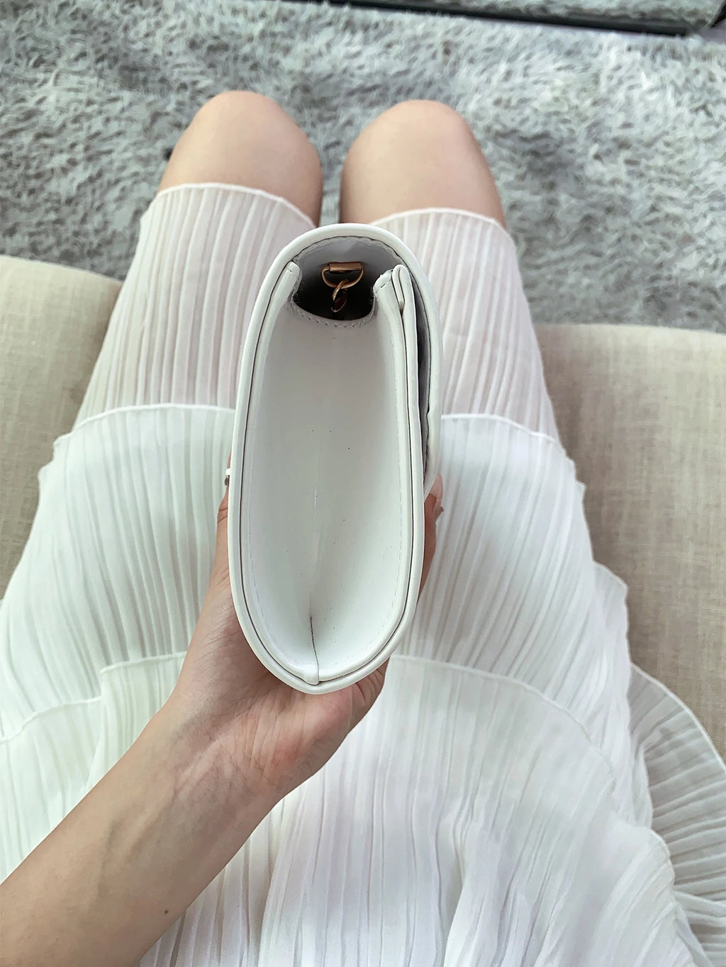 Pochette femme bandoulière minimaliste Kaki-Noir-Blanc-ShopGET® 