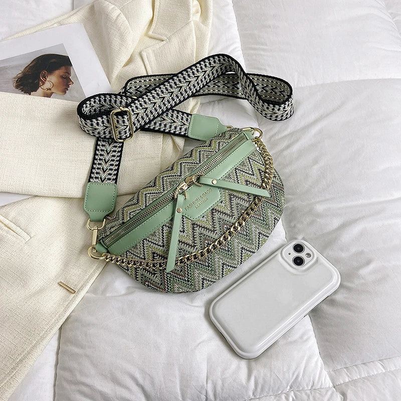 Sac banane en cuir ethnique boho plage