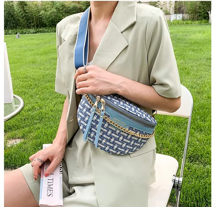 Petit sac banane femme tendance avec chaine