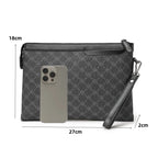 Petite pochette homme  luxe en plaid Noir-ShopGET® 