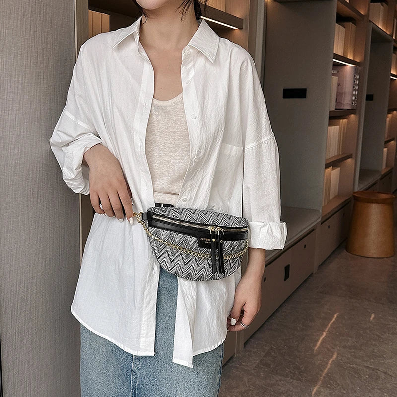 Sac banane en cuir ethnique boho plage