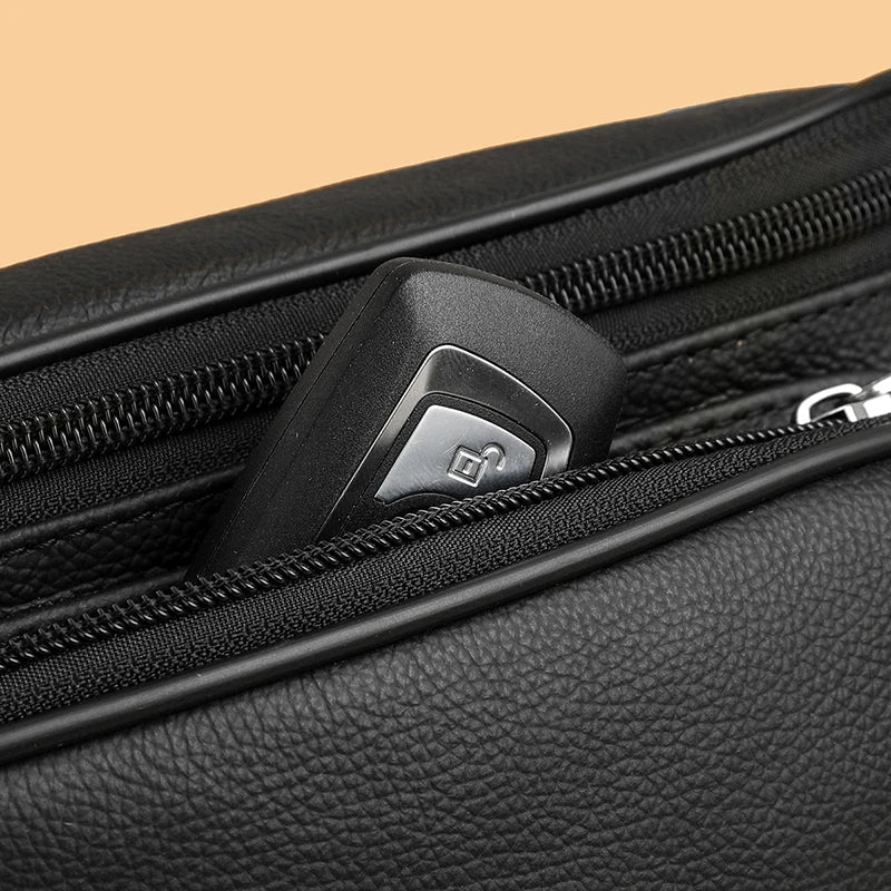 Sac banane homme cuir noir - ShopGET®