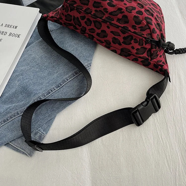 Sac banane léopard rose