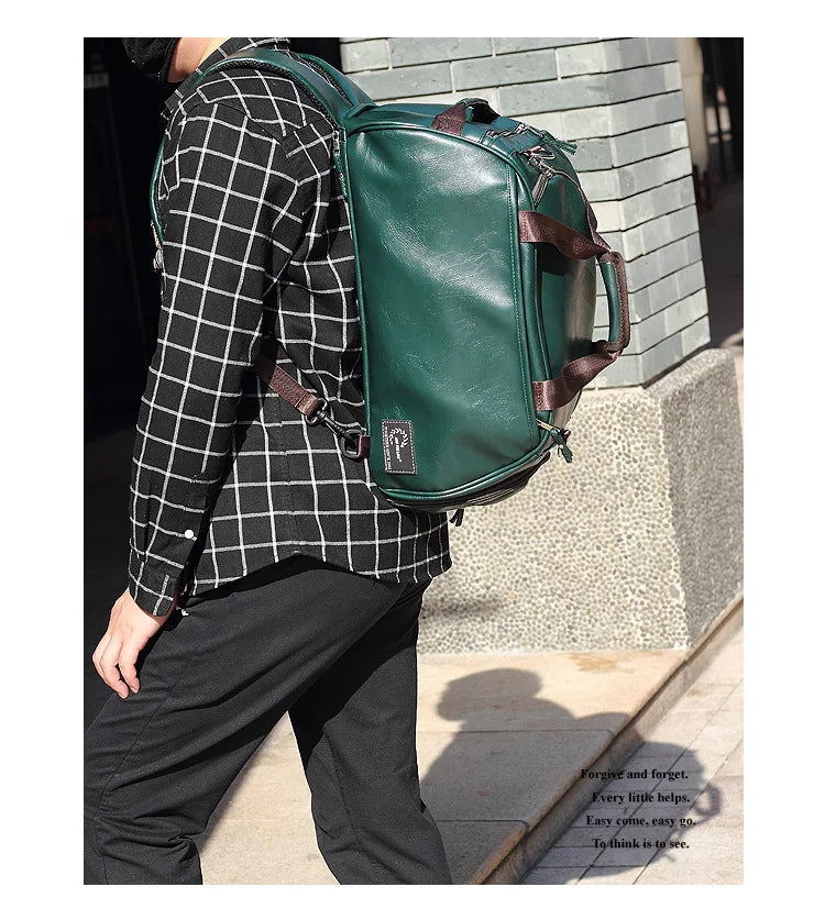 Sac polochon messenger Vert-Noir-ShopGET® 