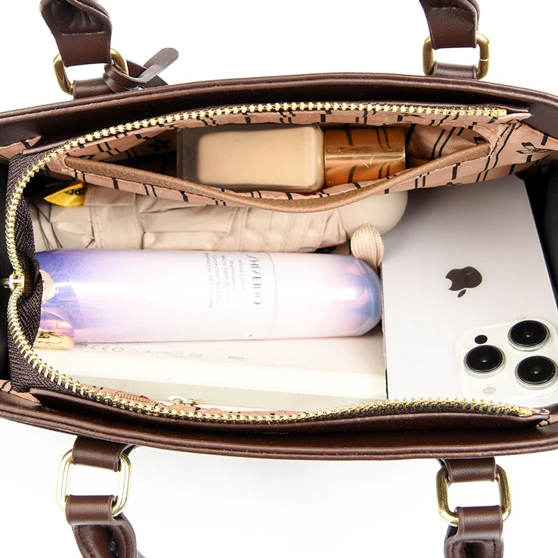 Sac cabas cuir tendance pour femme Marron-Rouge-Jaune-Apricot-ShopGET® 