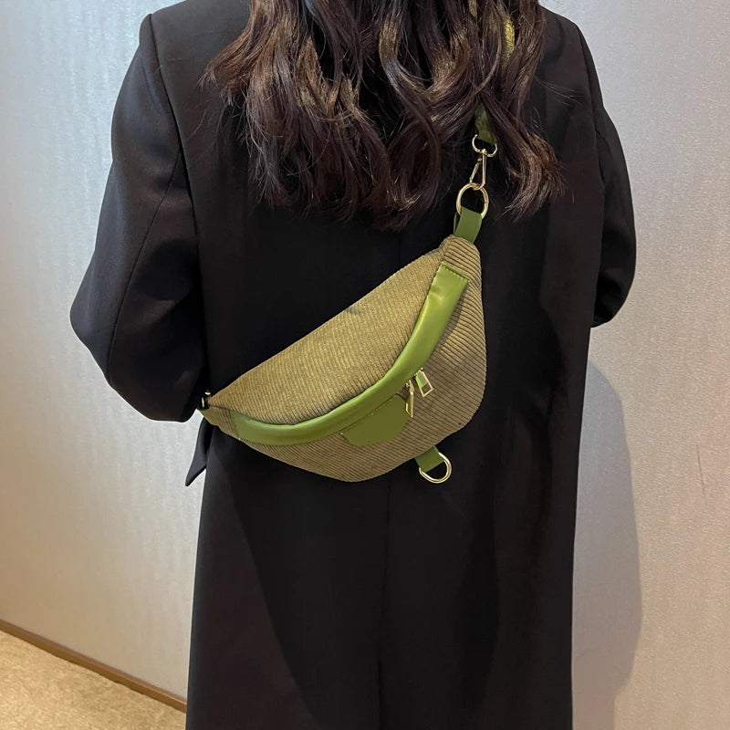 Sac banane femme en velours canvas - ShopGET®