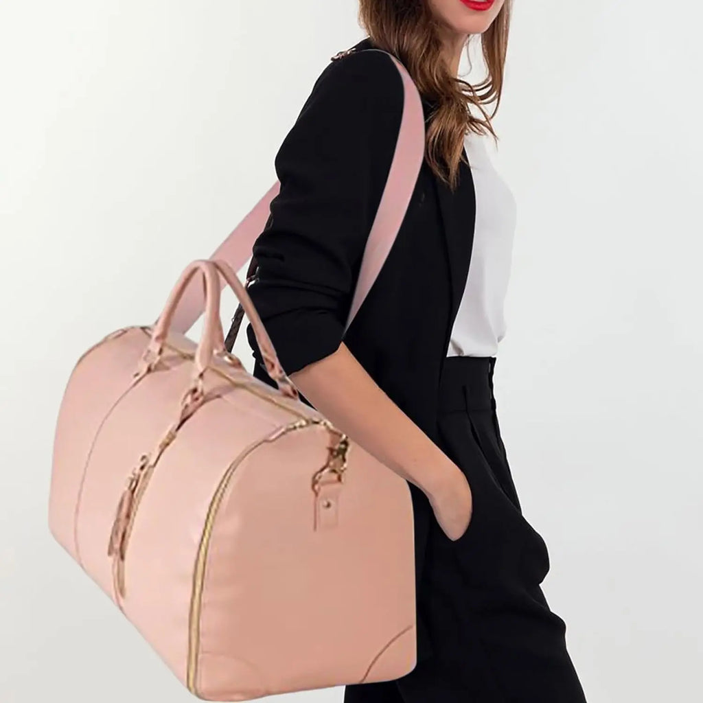 Sac weekend homme de luxe tendance Noir-Blanc-Rose-ShopGET® 